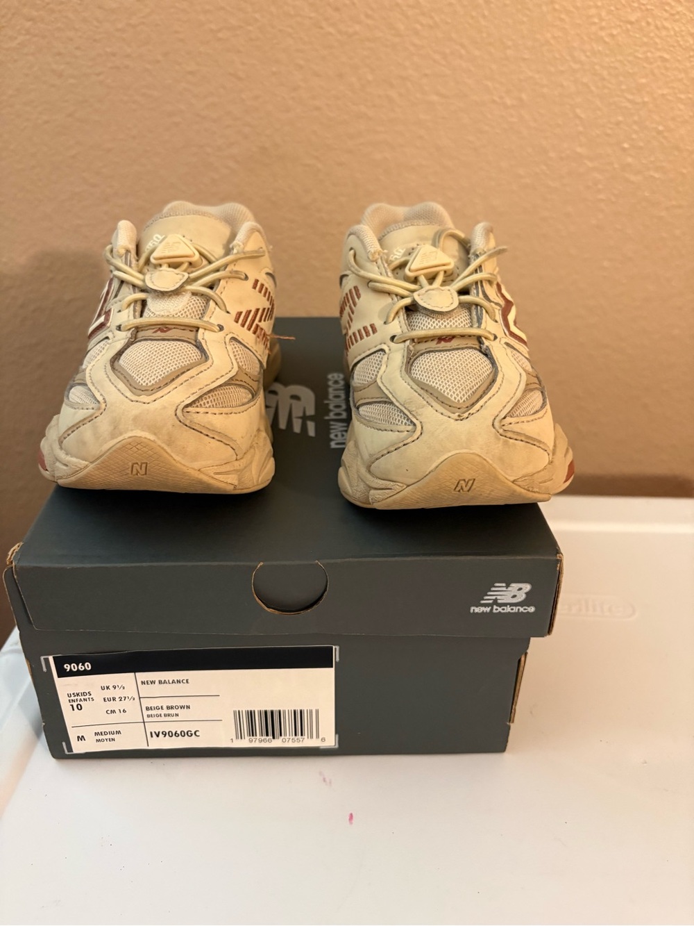 New Balance Kids Beige Brown 9060 Sneakers